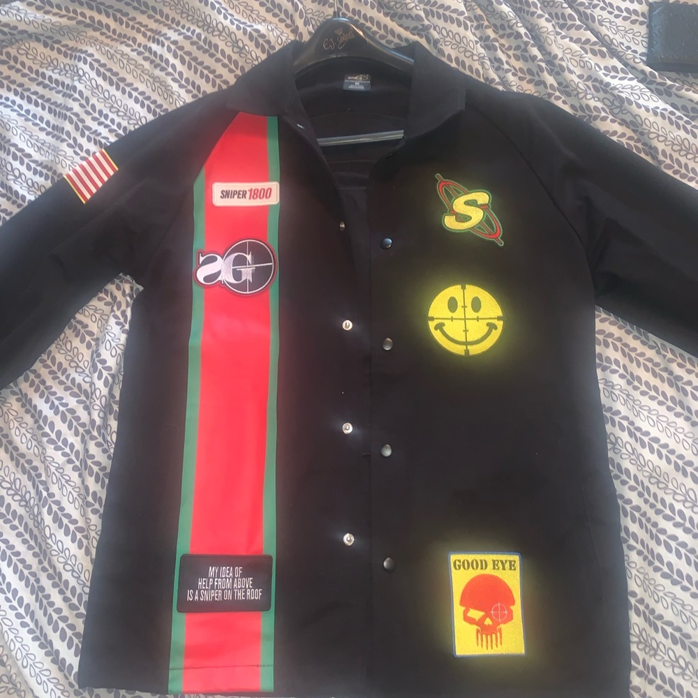 Sniper Gang Jacket, Size:Medium, Color:Black